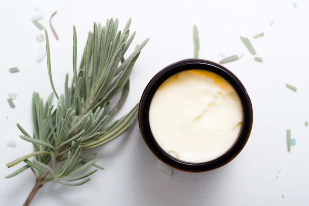 Raw shea butter face balm.