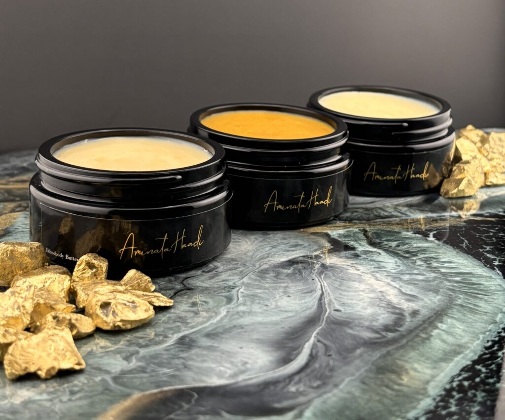 Raw shea butter, body butters.