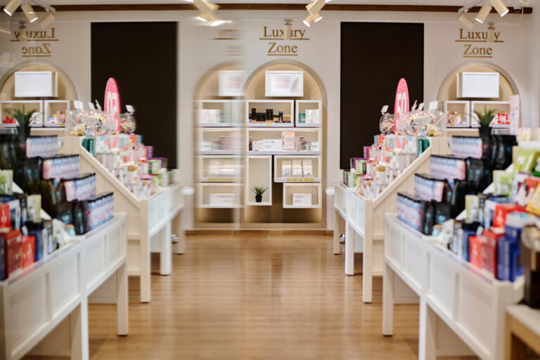 Cosmetics store selling skincare products.